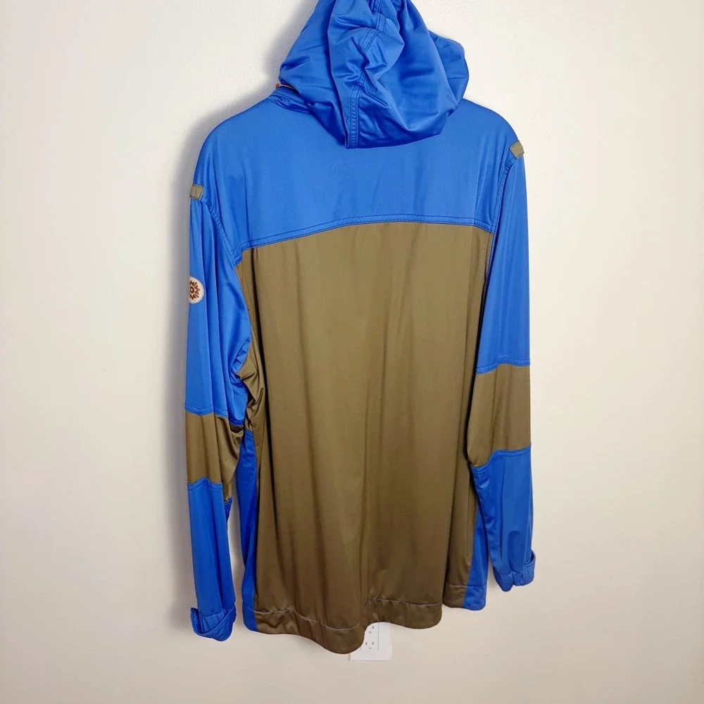 Without Walls Jacket Mens Large Blue Colorblock Hooded Utility Field Parka Coat